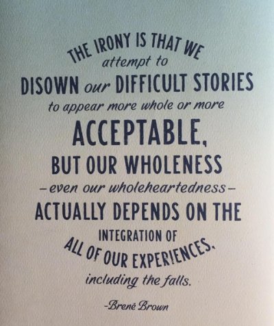 Our Wholeness Depends on the Integration of All of our Experiences - Brene Brown Quote
